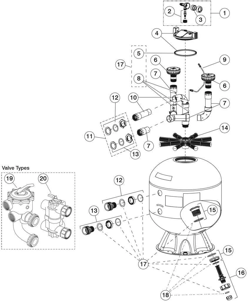 pentair sand filter parts diagram