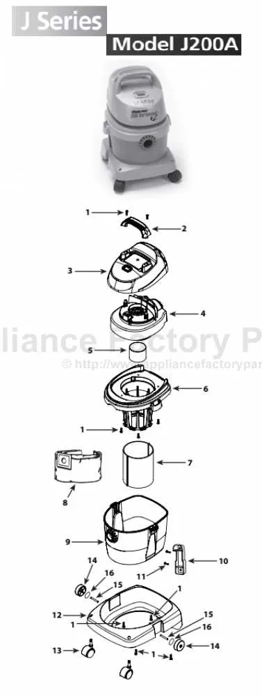 shop vac parts diagram