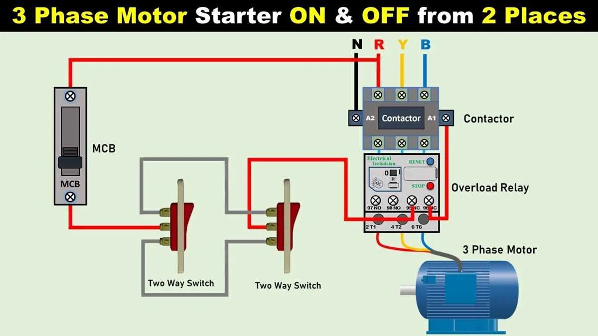 three phase motor connection diagram