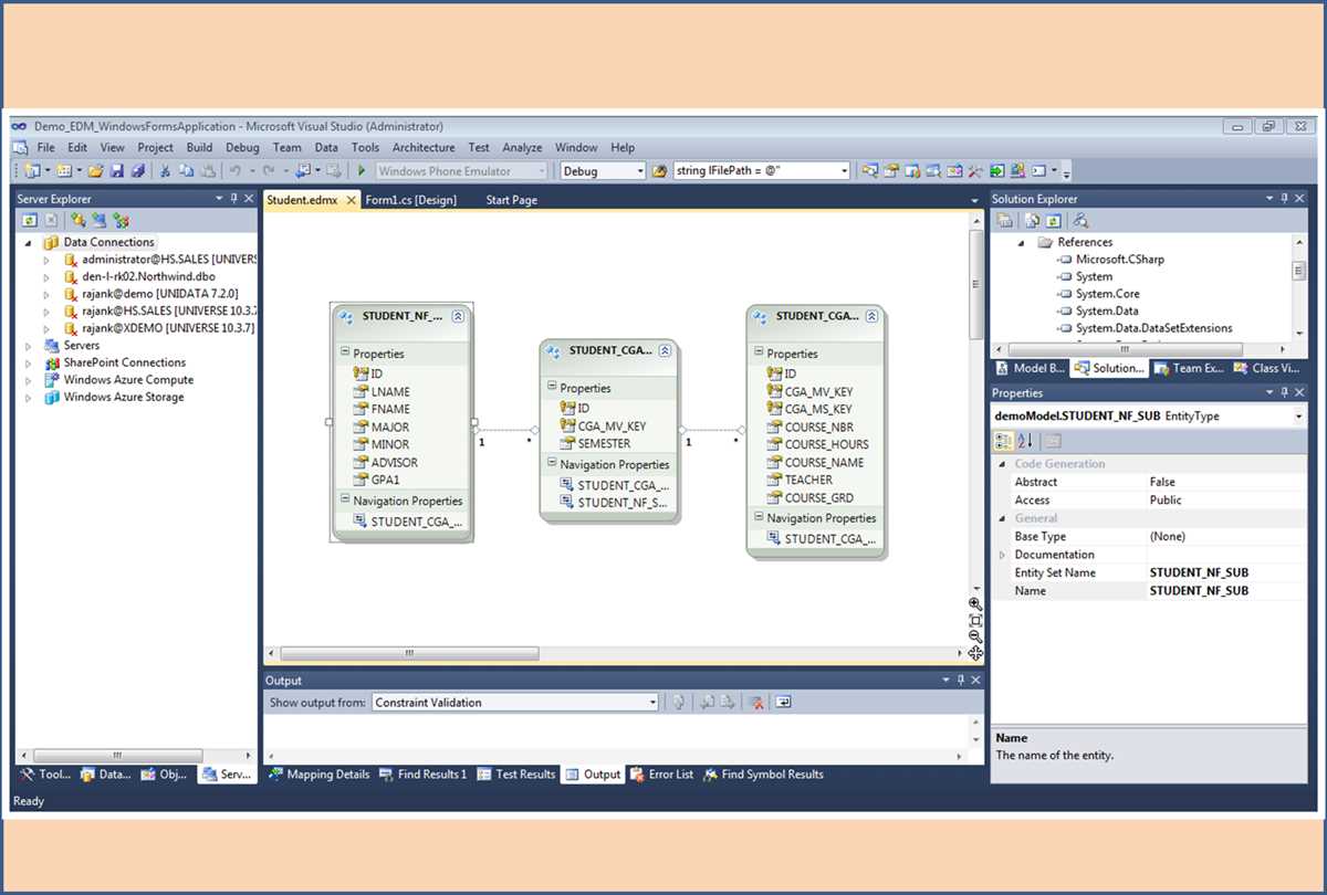 Visual studio 2015 database diagram