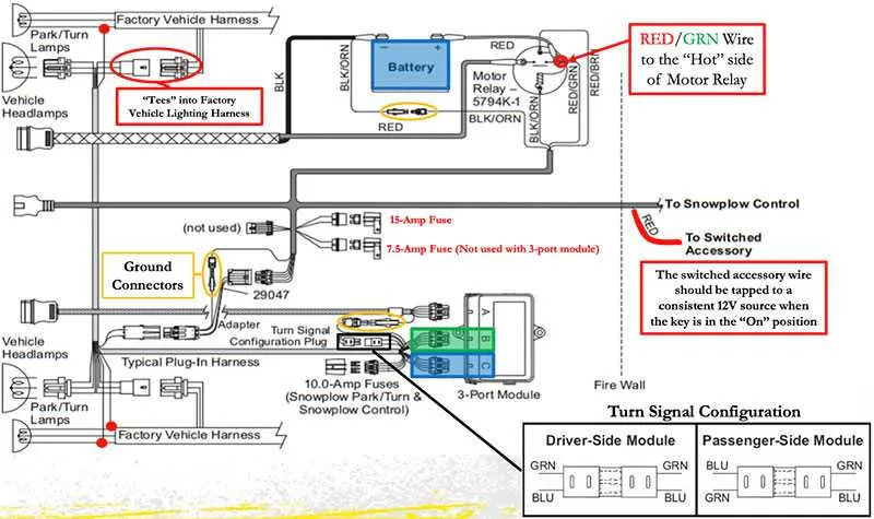 western plow wiring harness diagram