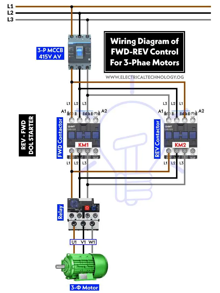 wiring a reversing switch for 480 b motor diagram