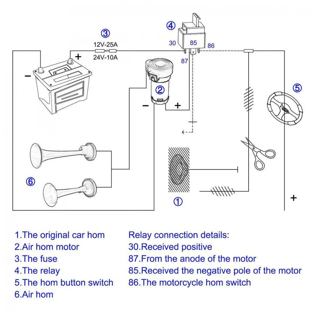 air horn wiring diagram with relay