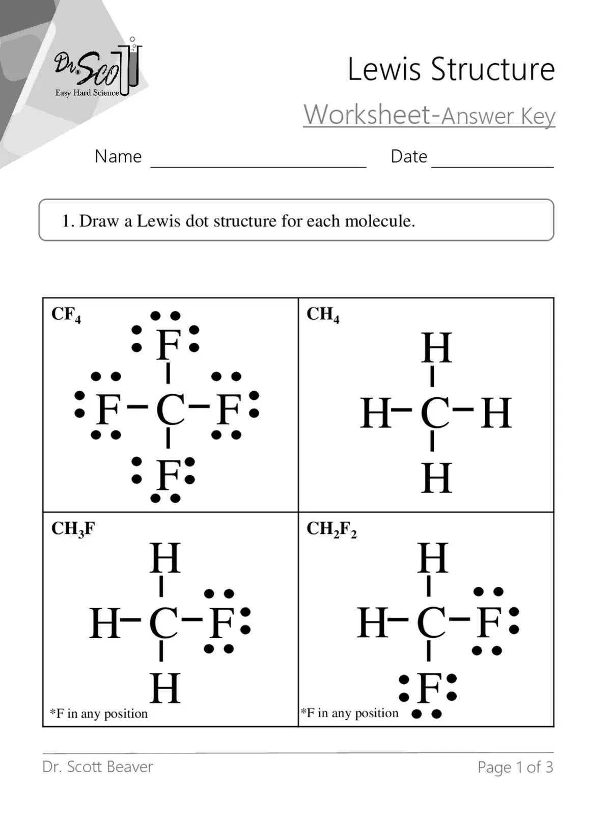 lewis dot diagram worksheet
