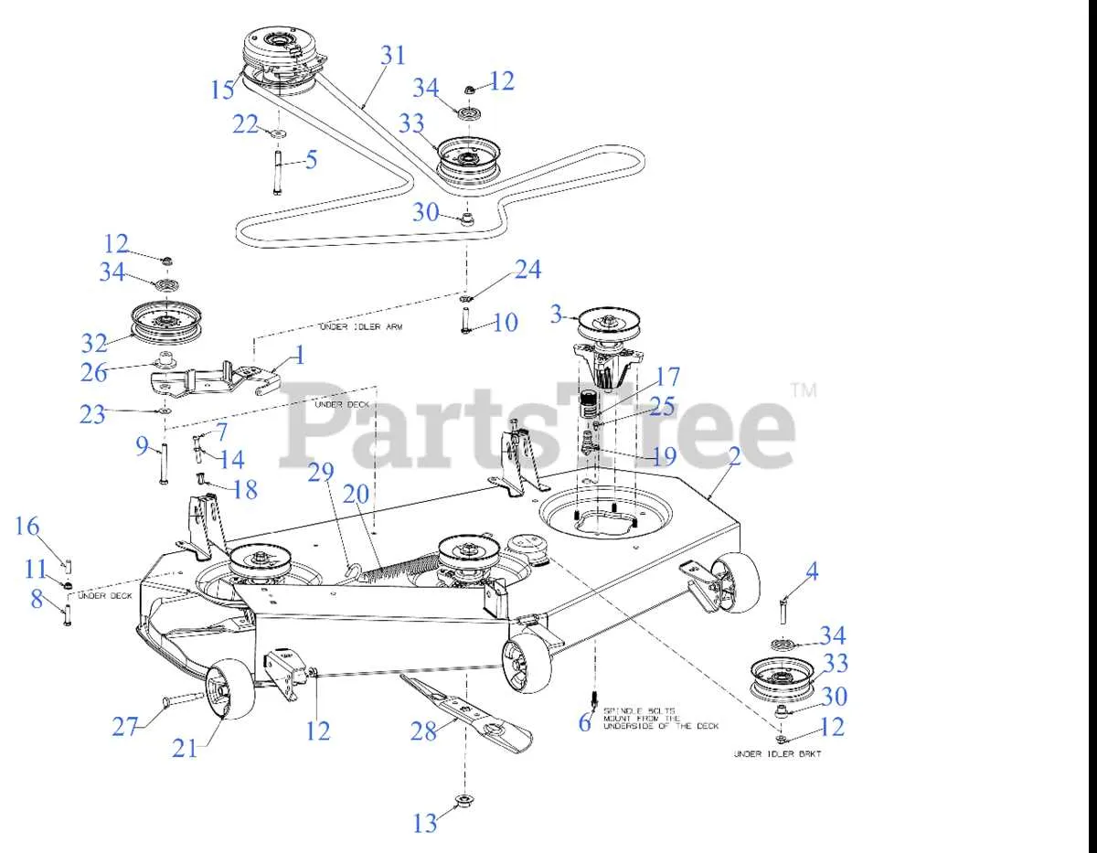 cub cadet zt1 50 parts diagram