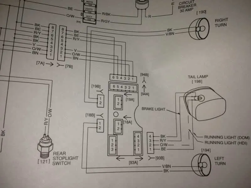 diagram harley tail light wire colors