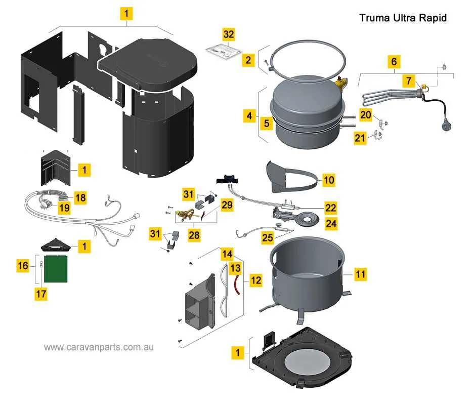 diagram water heater parts