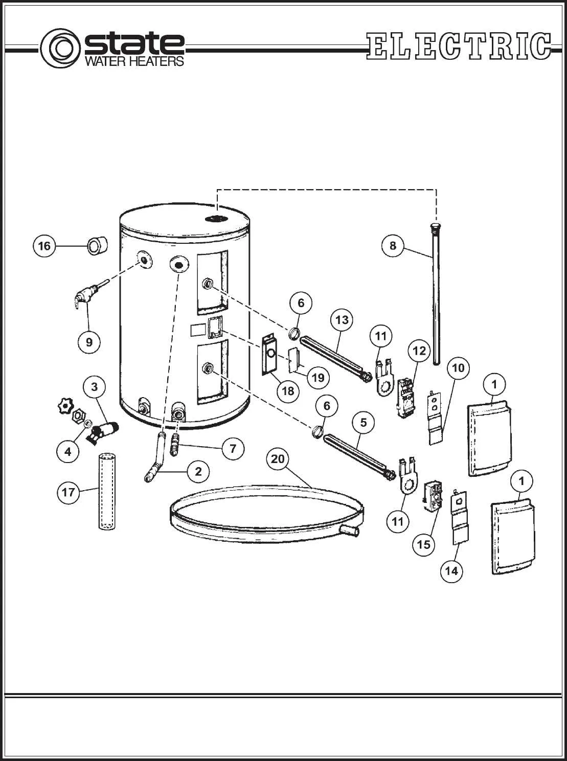 diagram water heater parts