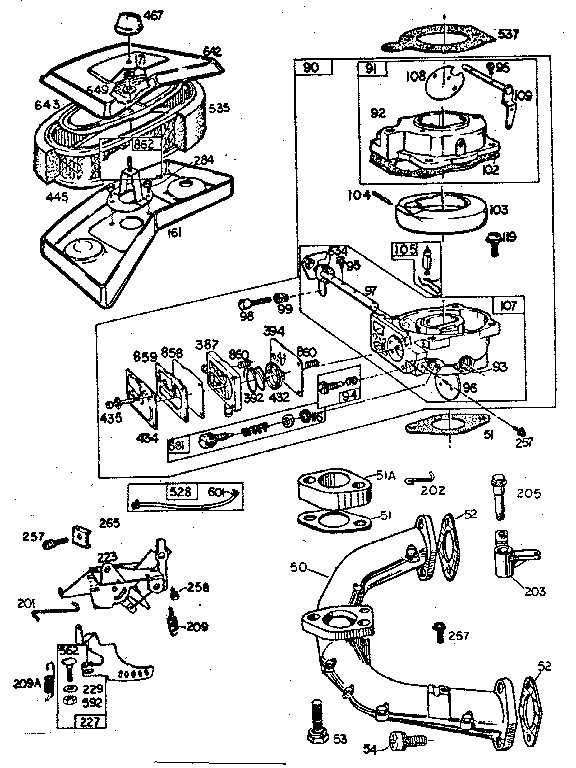 Briggs and stratton 18.5 hp engine carburetor diagram