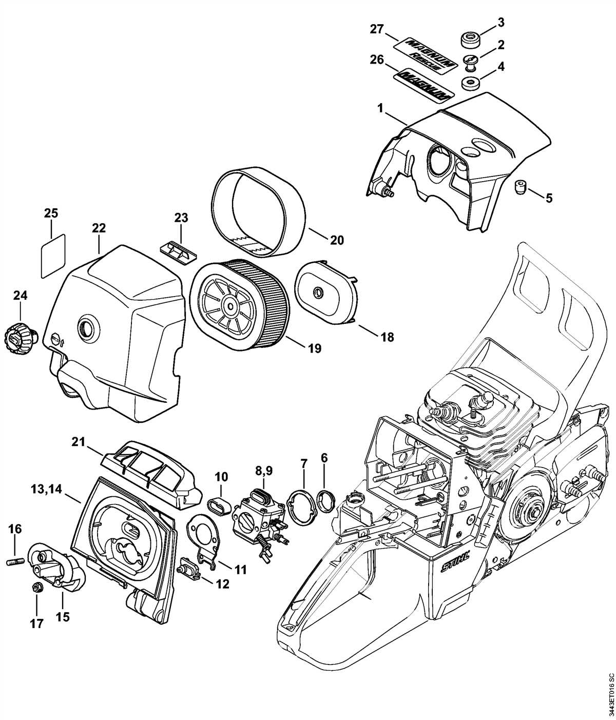 Inspecting the Fuel System Parts of the Stihl GS 461 Chainsaw