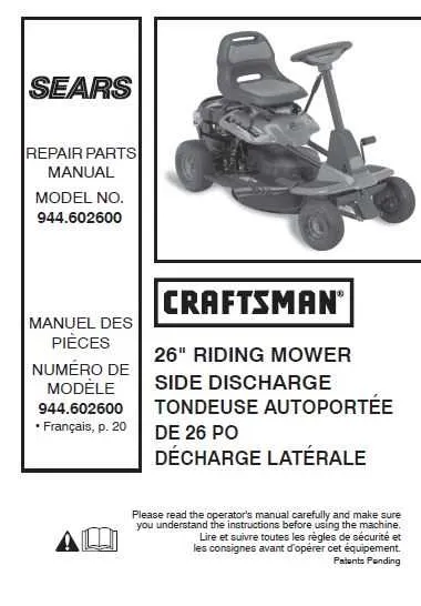 craftsman lt1000 parts diagram