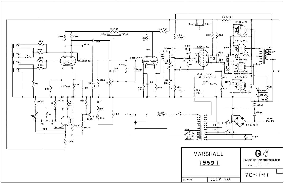 Marshall super lead 100 schematic