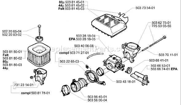 husqvarna 372xp parts diagram