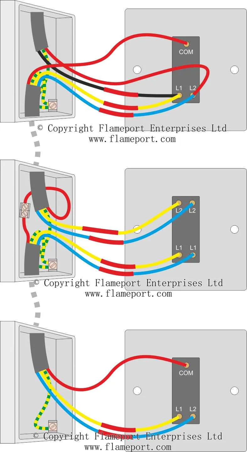 diagram to wire a three way switch