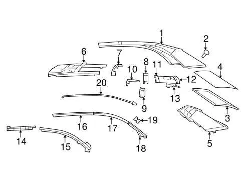 2005 sebring convertible inner fender liner parts diagram