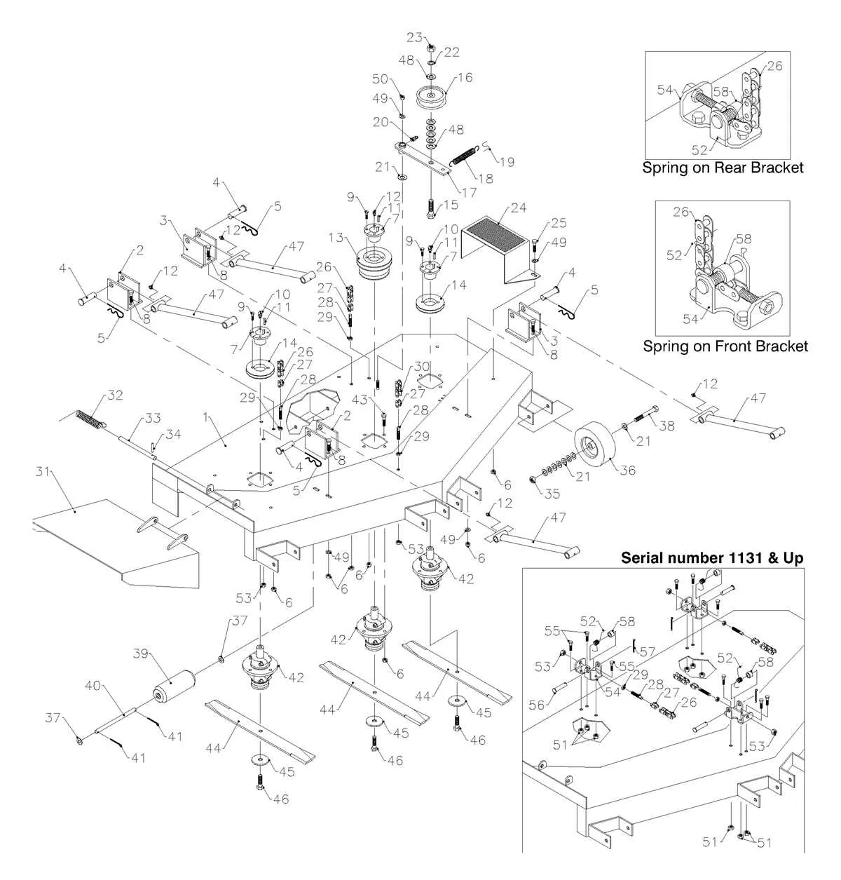 kubota 60 inch mower deck parts diagram