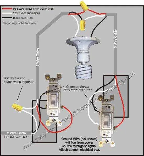 three way switches wiring diagram