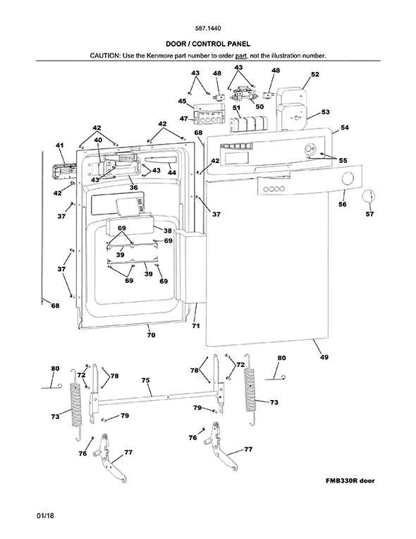 kenmore dishwasher parts diagram