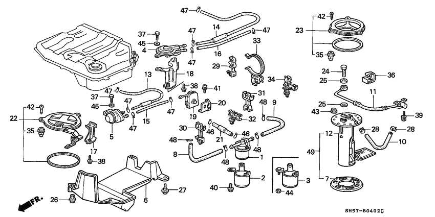 Components in a 3 Way Fuel Valve Diagram