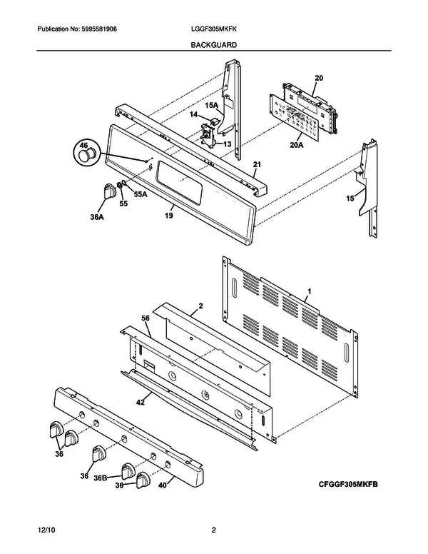 frigidaire stove parts diagram
