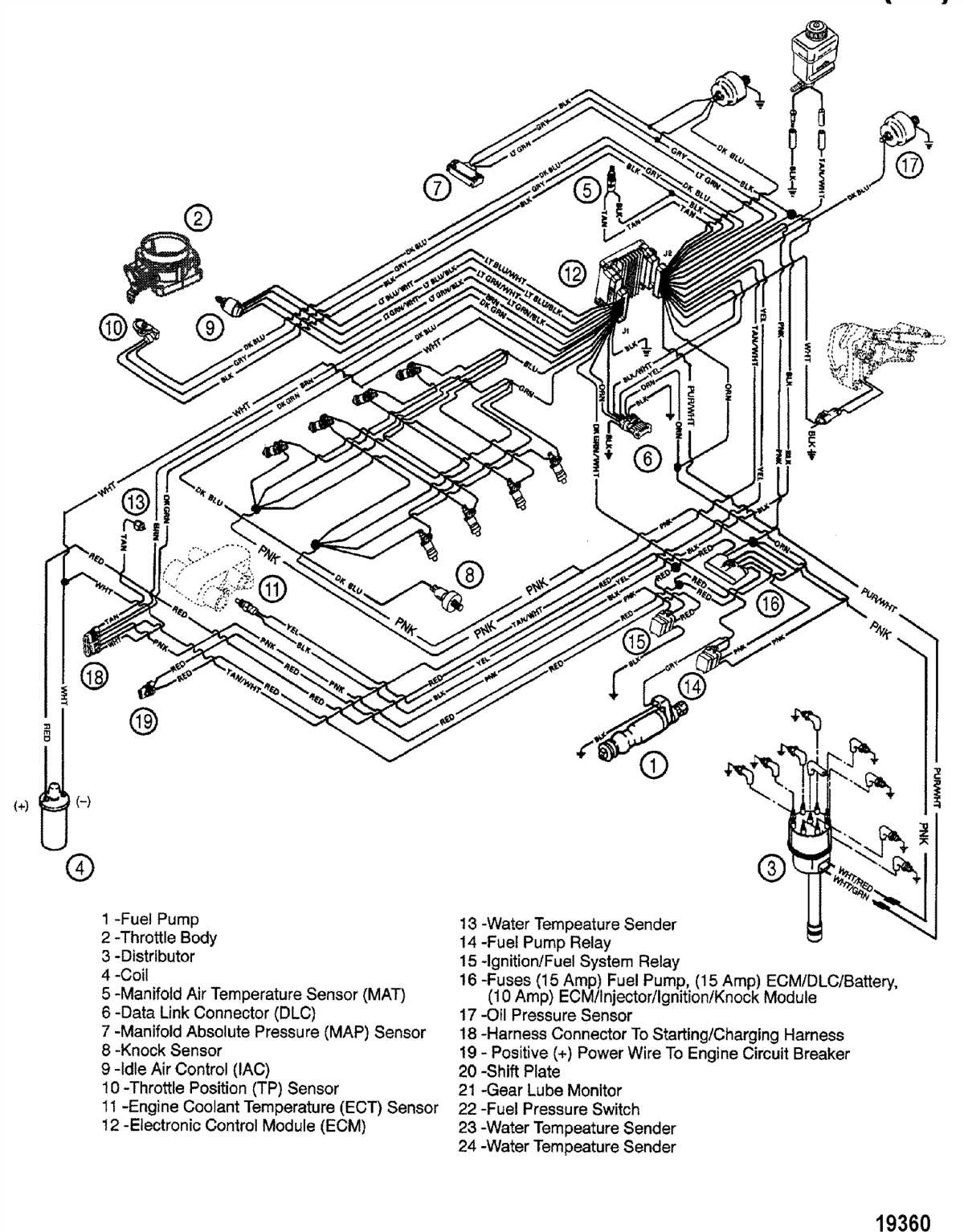 Components of a Mercruiser 5.7 Distributor Wiring Diagram