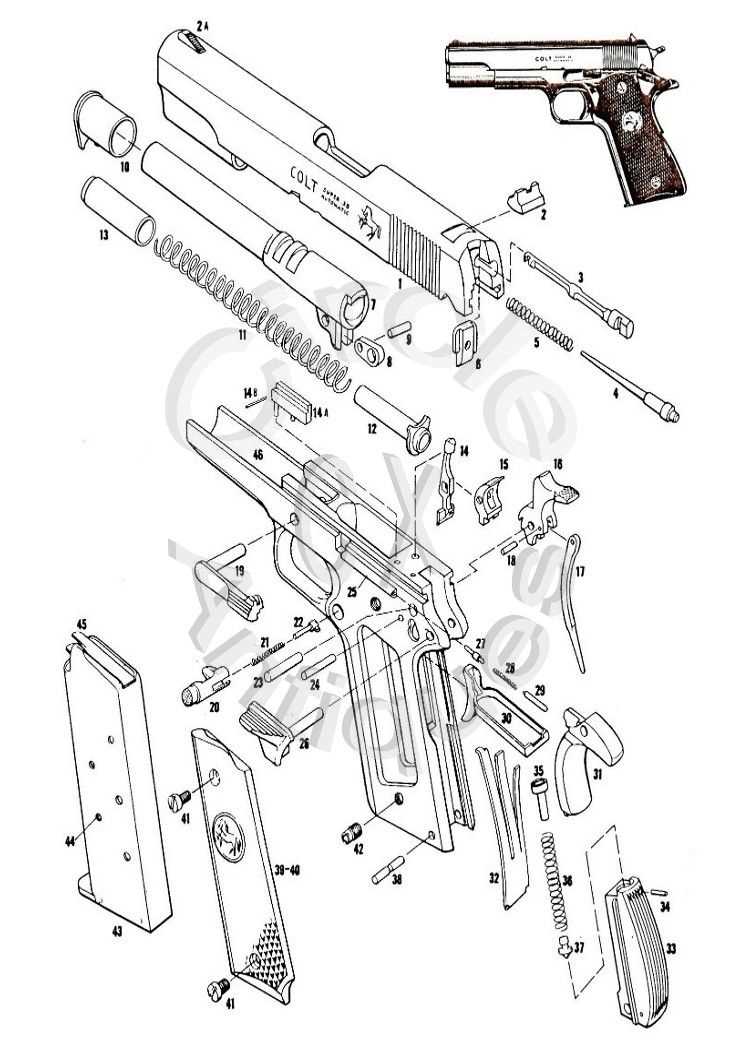 1911 pistol parts diagram