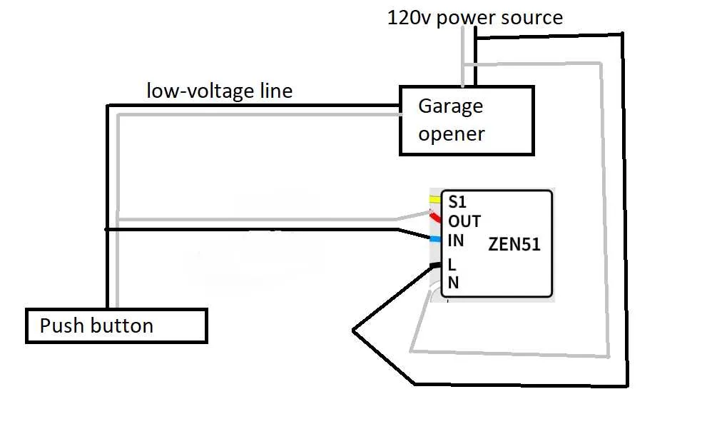 4 wire garage door opener wiring diagram