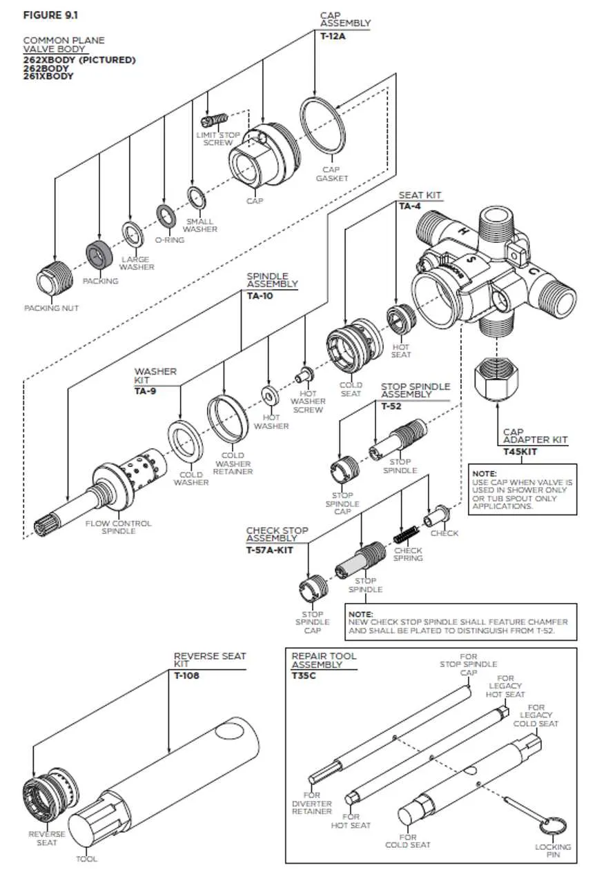 kohler shower valve parts diagram