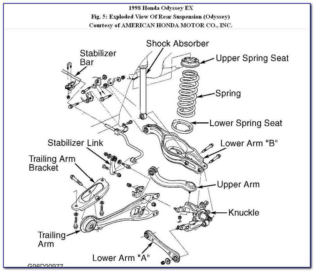 1998 honda crv rear suspension diagram