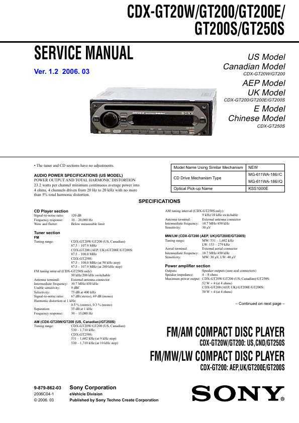 Sony Car CD Player Wiring Diagram