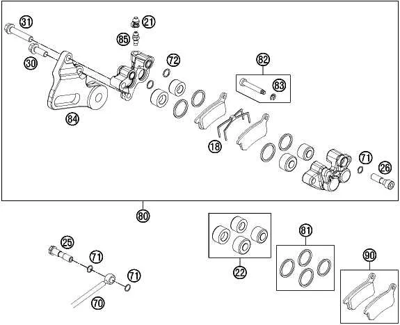 rear brake caliper diagram
