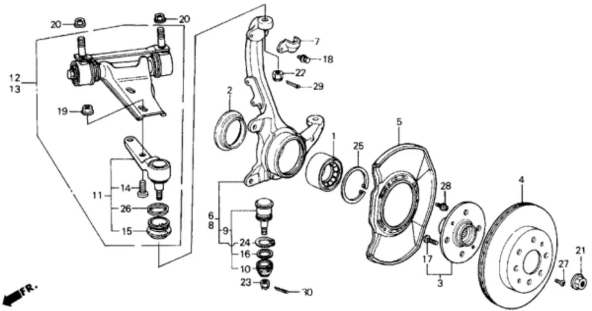 rear wheel hub assembly diagram