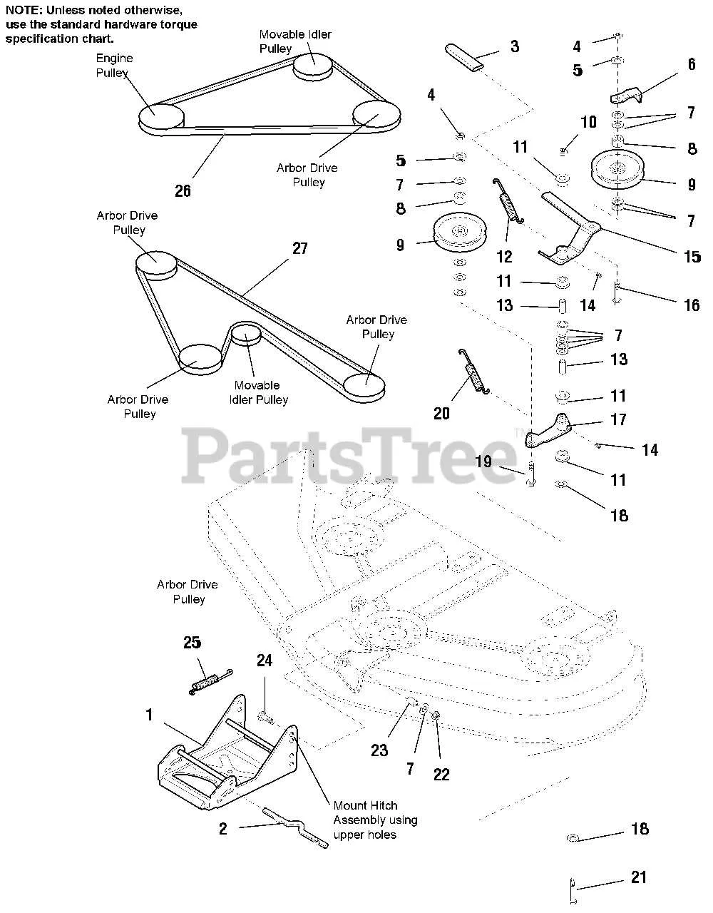 simplicity mower deck belt diagram