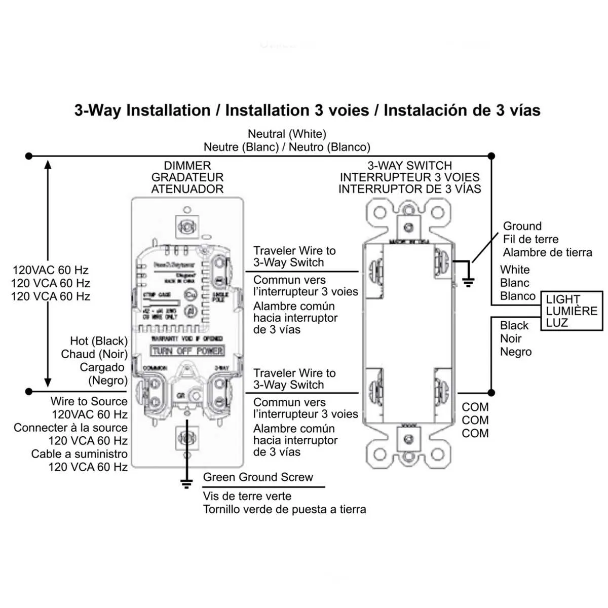 3 way light dimmer switch diagram