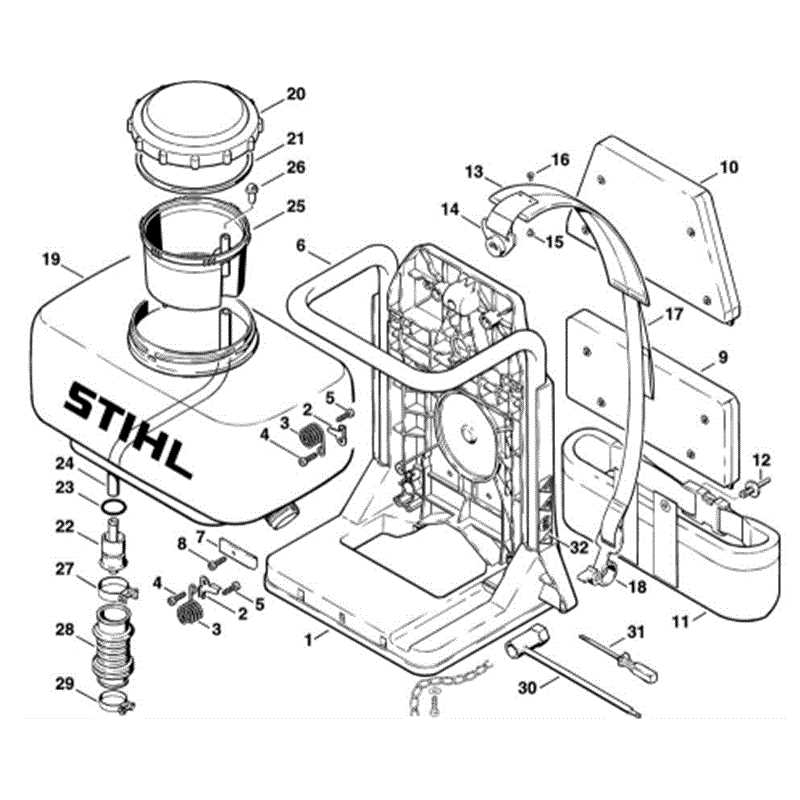 How to read and interpret the diagram of Stihl BR 380 parts