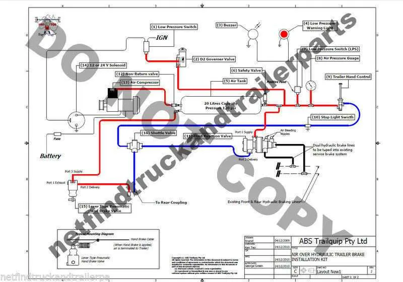 trailer air brake system diagram