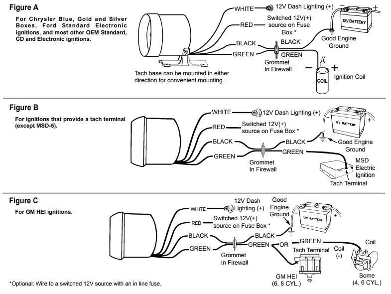 4 wire tachometer wiring diagram