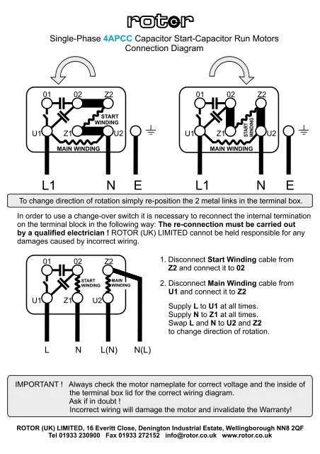 single phase motor wiring diagram