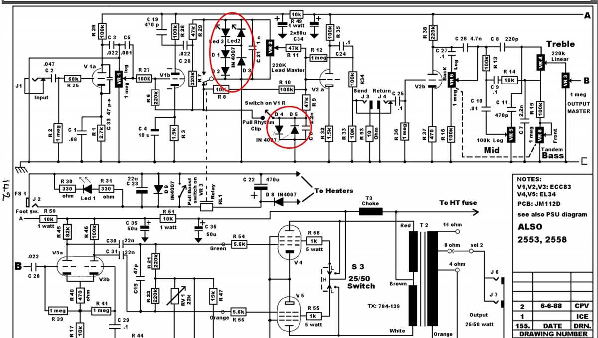 Overview of the Marshall Vintage Modern Schematic