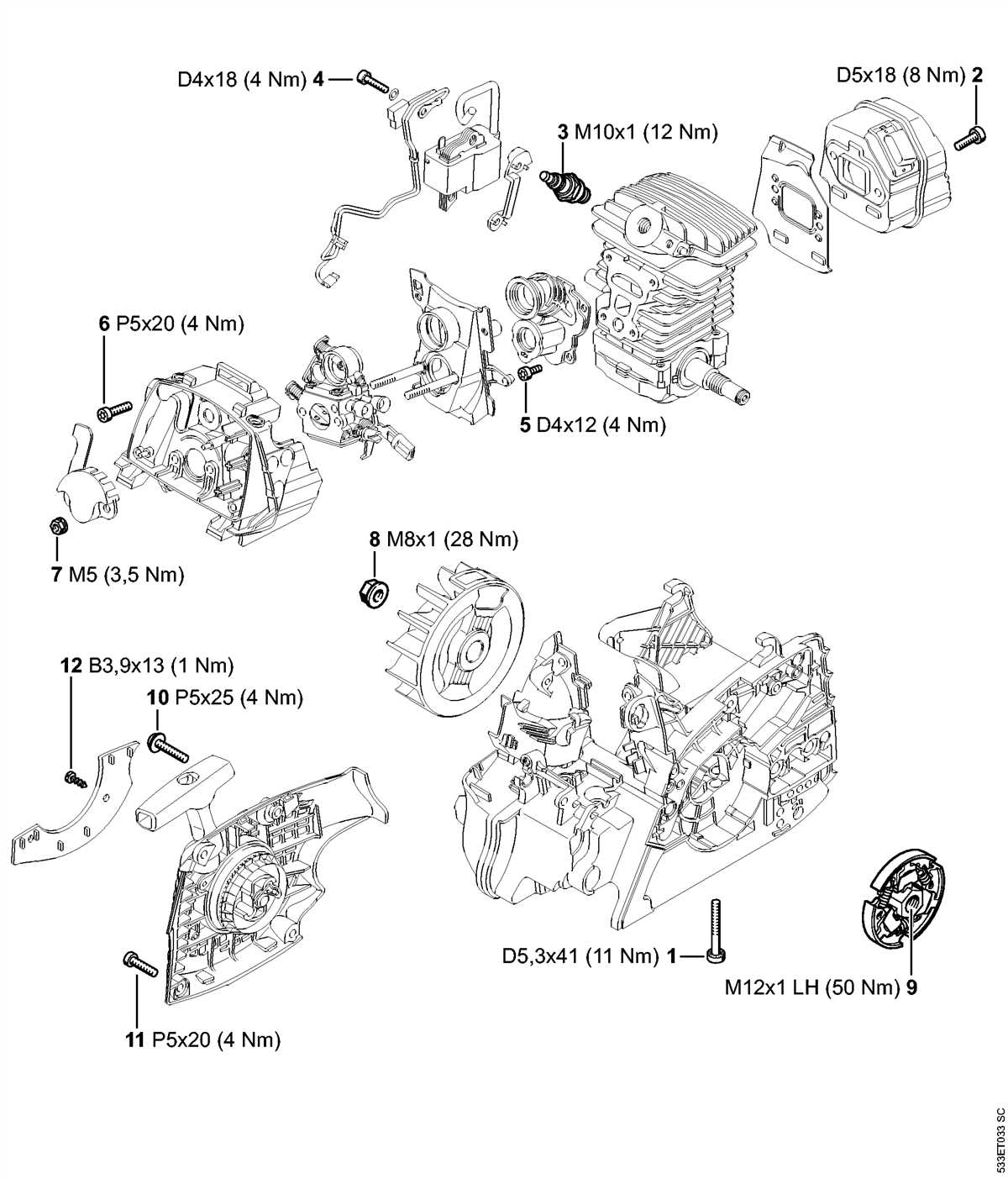 Stihl chainsaw ms211c parts diagram