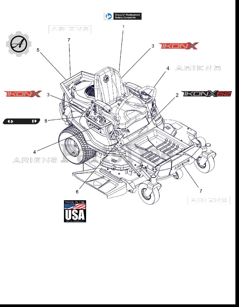 Ariens Ikon X 52 Deck Belt Diagram 