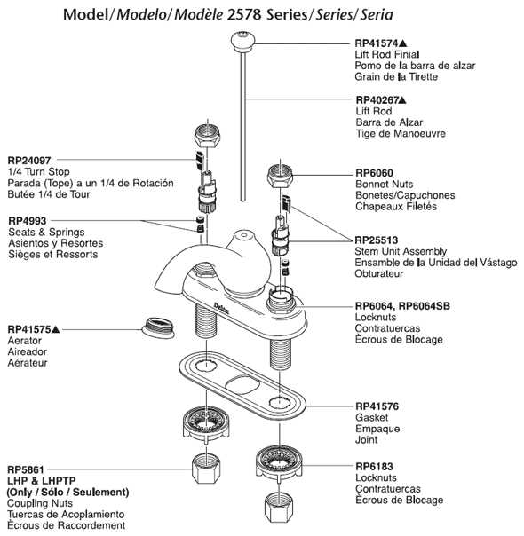 Delta bathroom faucet parts diagram