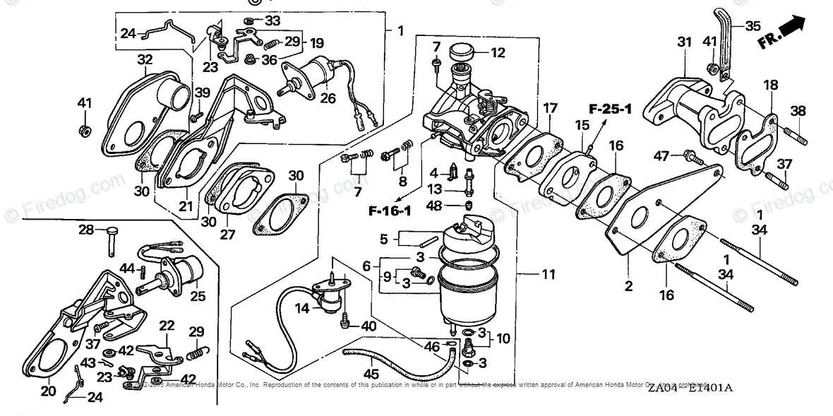 honda gx160 carb diagram