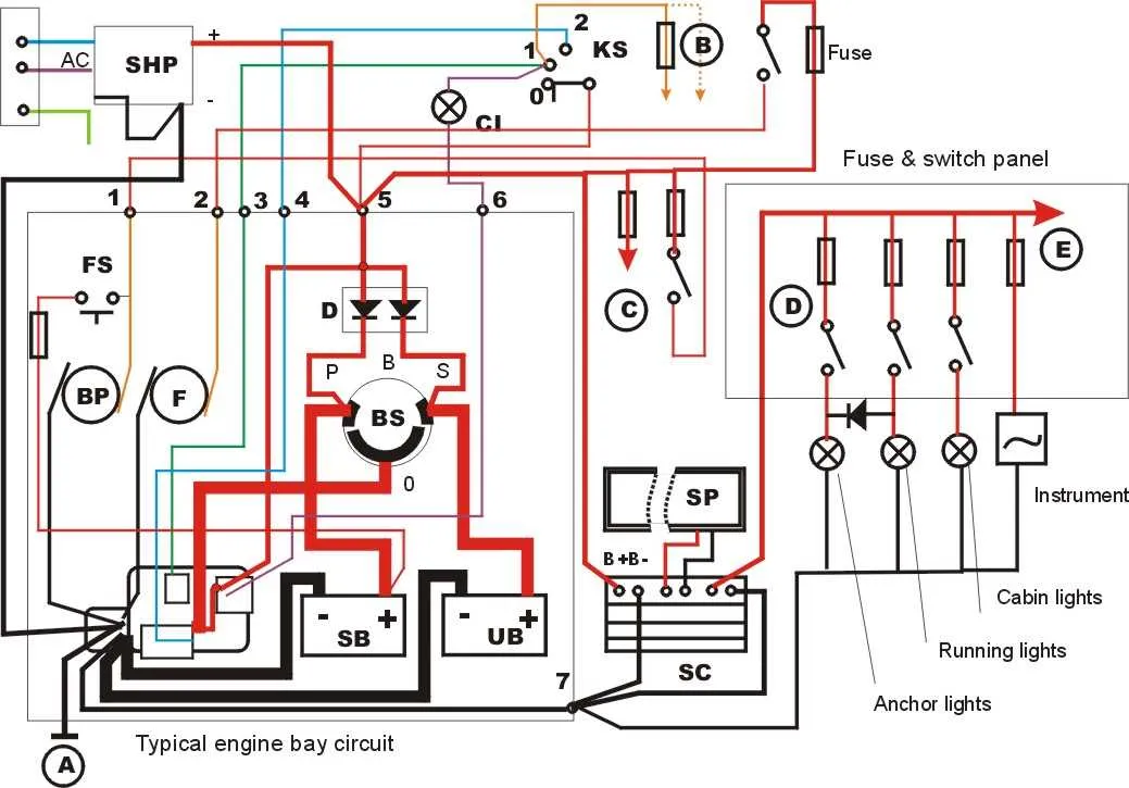 simple boat wiring diagram