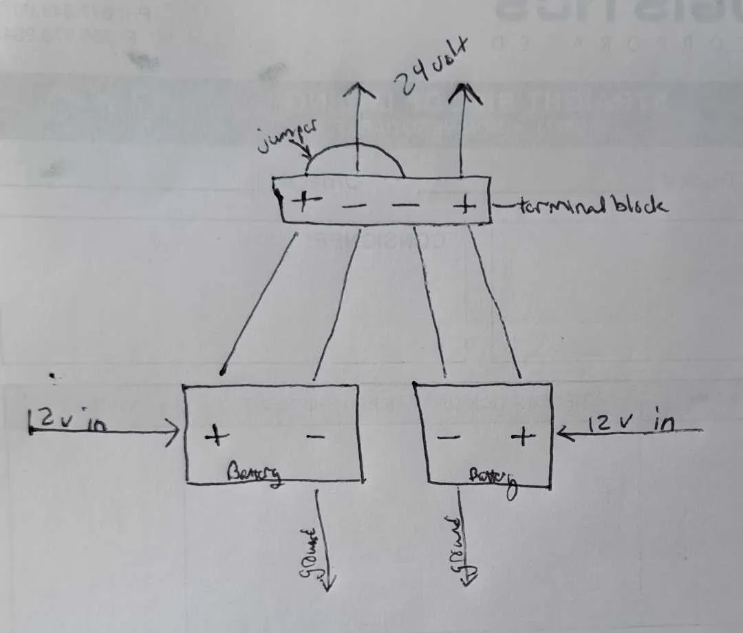 how to connect 2 12v batteries to make 24v diagram