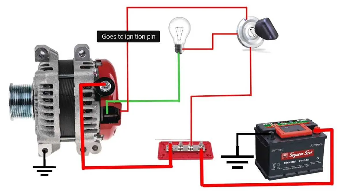 lm7 4 pin to 1 cable alternator wiring diagram